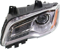 Front Headlight Assembly With Chrome Interior Left Driver Side Direct Replacement Compatible With 2011-2014 Chrysler 300 68143003AC-PFM