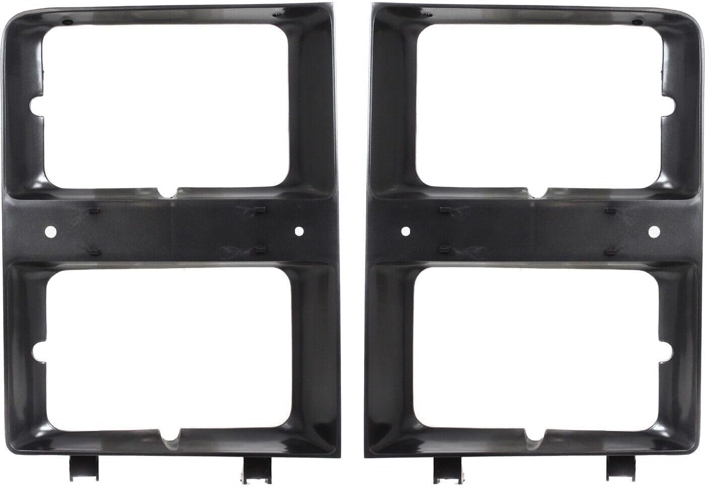 Set Of 2 Front Headlight Bezel With Dual Headlamps Without Molding Right Passenger & Left Driver Side Direct Replacement Compatible With 1983-1984 Chevrolet C/K Series GM2513109