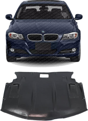 Front Engine Center Splash Shield Under Cover Direct Replacement Compatible with 2008-2010 BMW 5-Series BM1228152 51717200846
