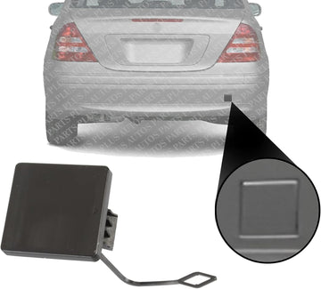 Rear Bumper Tow Hook Cover Direct Replacement Compatible With 2001-2007 Mercedes Benz C-Class MB1100252 20388501269999
