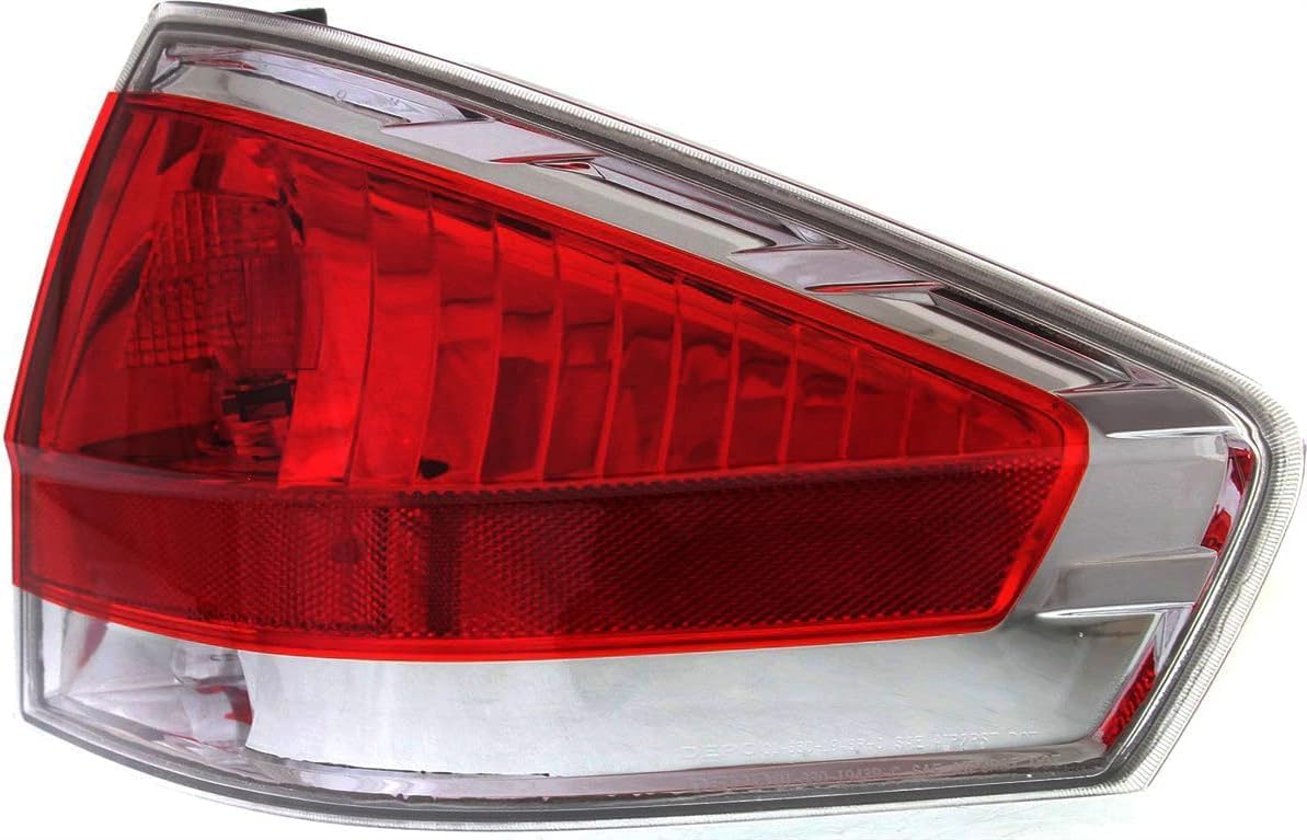 Tail Light Assembly Right Passenger Side With Chrome Insert Direct Replacement Compatible With 2009-2011 Ford Focus FO2801215 9S4Z13404D