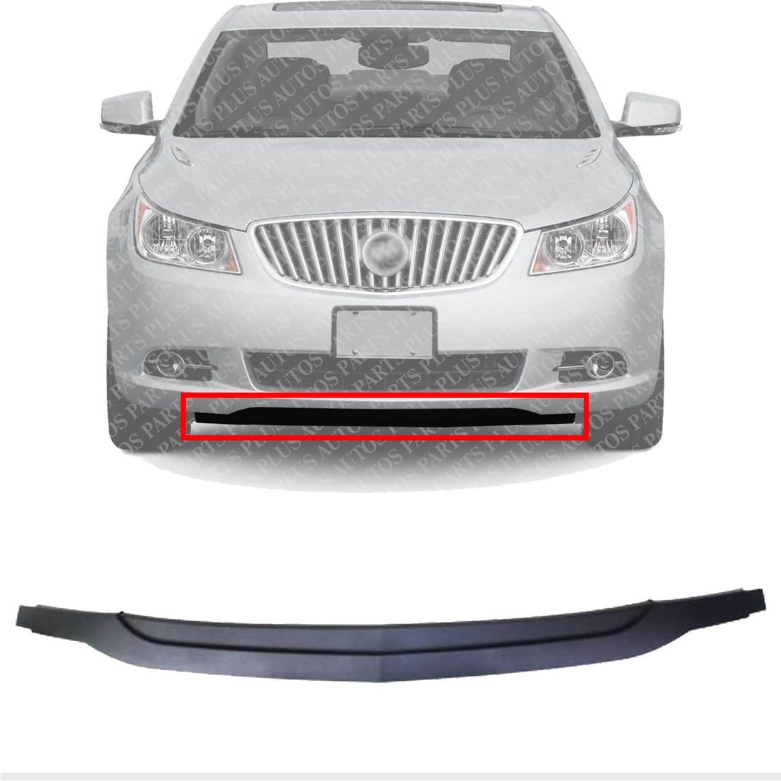 Autos Parts Plus Front Bumper Center Lower Valance Air Deflector Textured Direct Replacement Compatible with 2010-2013 Buick Lacrosse/Allure GM1092214 25829699