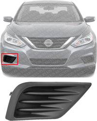 Front Fog Light Cover Textured Plastic Right Passenger Side Direct Replacement Compatible With 2016-2018 Nissan Altima NI1039139 622569HS0A