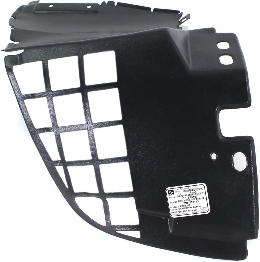 Front Section Fender Liner Left Driver Side Direct Replacement Compatible With 1990-1995 Mercedes Benz SL-Class MB1250113 1298840335