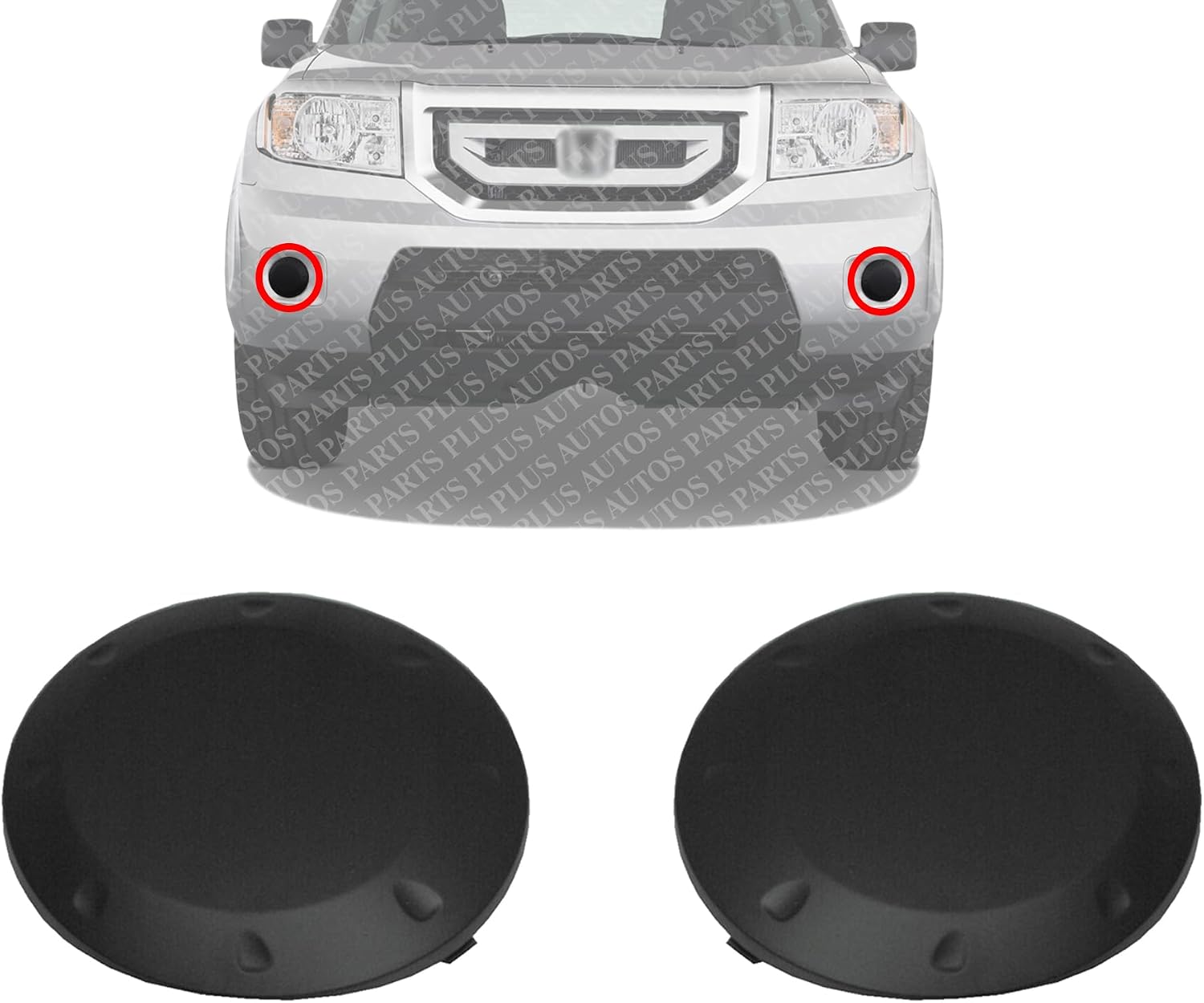 Set Of 2 Front Fog Light Cover Primed Left Driver & Primed Right Passenger Side Direct Replacement Compatible With 2009-2011 Honda Pilot HO1039102 HO1038102 71112SZAA00ZA