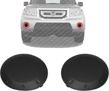 Set Of 2 Front Fog Light Cover Primed Left Driver & Primed Right Passenger Side Direct Replacement Compatible With 2009-2011 Honda Pilot HO1039102 HO1038102 71112SZAA00ZA