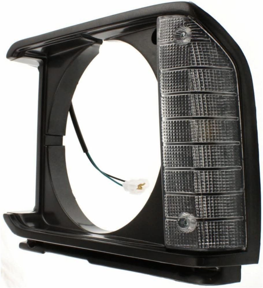 Set Of 2 Front Head Lamp Bezels With Parking Light Holes Primed Left Driver & Right Passenger Side Direct Replacement Compatible With 1979-1981 Toyota Pickup TO2512133 TO2513133