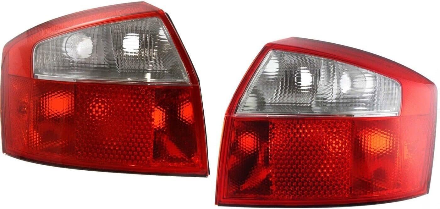 Set Of 2 Tail Light Lens And Housing Right Passenger & Left Driver Side Direct Replacement Compatible With 2002-2005 Audi A4 / S4 AU2818113 AU2819113 8E5945217A 8E5945218A