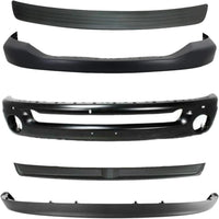 Front Bumper + Upper Cover Primed + Lower Valance Air Dam + Inner Filler + Step Pad Molding Direct Replacement Compatible With 2006-2009 Dodge Ram 1500 2500 3500 CH1014100 CH1002377