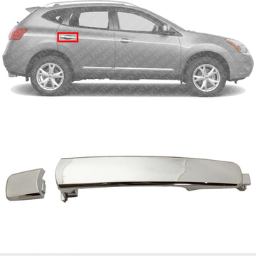 Rear Exterior Door Handle Chrome Right Passenger Side Direct Replacement Compatible with 2003-2008 Infiniti FX35 / FX45 / 2008-2013 Nissan Rogue / 2014-2015 Select REPI494701