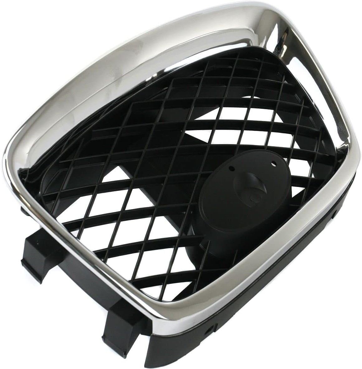 Front Center Grille Chrome Shell With Paintable Insert Plastic Direct Replacement Compatible With Subaru Impreza 2006-2007 91121FE201 SU1200146