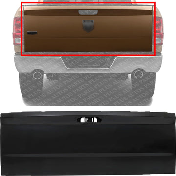 Tailgate Primed Steel Direct Replacement Compatible with Dodge Ram 1500 2009-2018/2500 3500 2010-2018 CH1900129 68105727AN