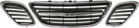 AUTOS PARTS PLUS Set Of 3 Front Center Grille + Left Driver & Right Passenger Side Chrome Shell & Black Insert Direct Replacement Compatible With 2003-2007 Saab 9-3 SB1200103 SB1200104 SB1200102