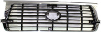 Front Grille Assembly Chrome Shell With Painted Dark Argent Insert Direct Replacement Compatible With 1995-1997 Toyota Land Cruiser TO1200207 5310160130