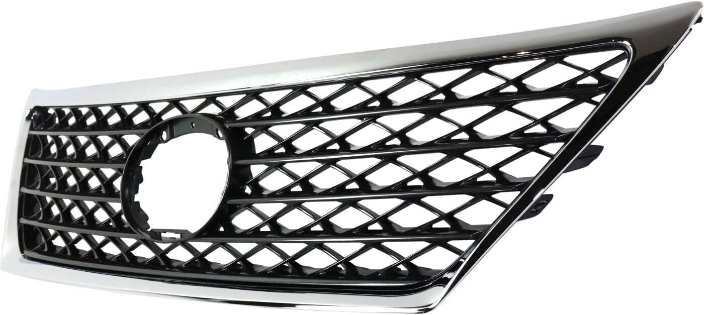 Front Grille Chrome Shell And Painted Gray Insert Plastic Direct Replacement Compatible With 2010-2012 Lexus LS460 LX1200176 5310050903