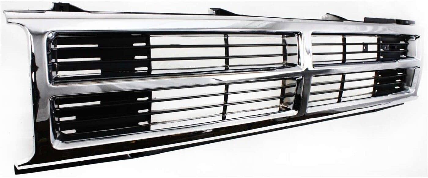 AUTOS PARTS PLUS Front Center Grille Chrome Shell With Painted Black Insert Direct Replacement Compatible With 1987-1988 Toyota Pickup / 1987-1989 4Runner TO1200133 5311189128