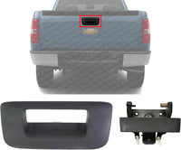 Tailgate Outside Handle Lever + Bezel Textured Direct Replacement Compatible with 2007-2014 GMC Sierra/Chevrolet Silverado GM1915125 GM1916107 20955300 15140549 22755303