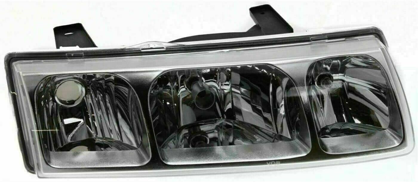 Front Head Lights + Side Marker Lamps Left Driver & Right Passenger Side Direct Replacement Compatible With 2000-2004 Saturn Vue GM2502228 GM2503228 GM2550188 GM2551188 22702945