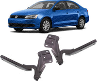 Set Of 2 Front Hood Hinge Assembly Steel Left Driver & Right Passenger Side Direct Replacement Compatible With 2011-2018 Volkswagen Jetta VW1236113 VW1236114 5C6823302A 5C6823301A