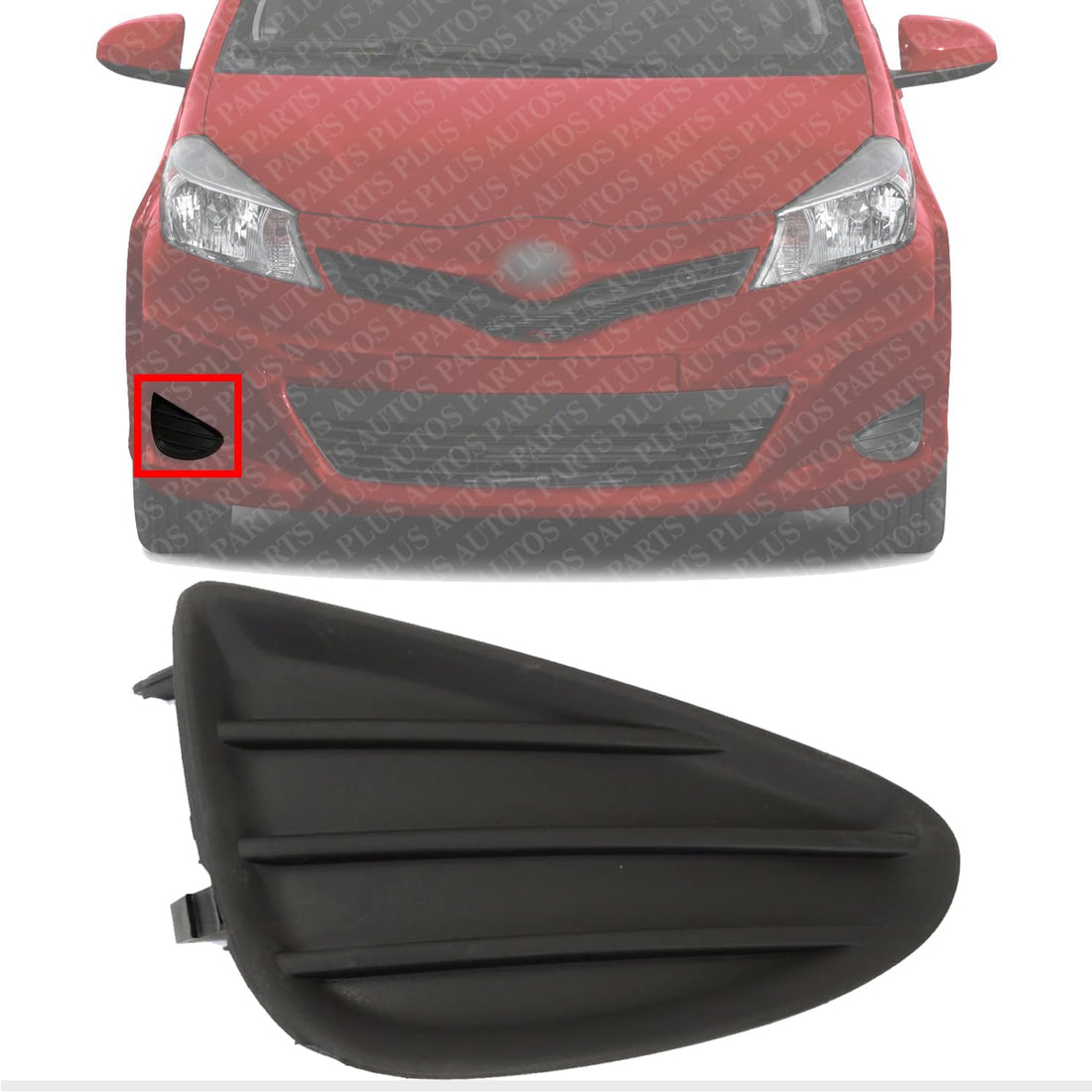 Front Fog Light Cover Textured Right Passenger Side Direct Replacement Compatible With 2012-2014 Toyota Yaris TO1039155 8148152360