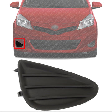 Front Fog Light Cover Textured Right Passenger Side Direct Replacement Compatible With 2012-2014 Toyota Yaris TO1039155 8148152360