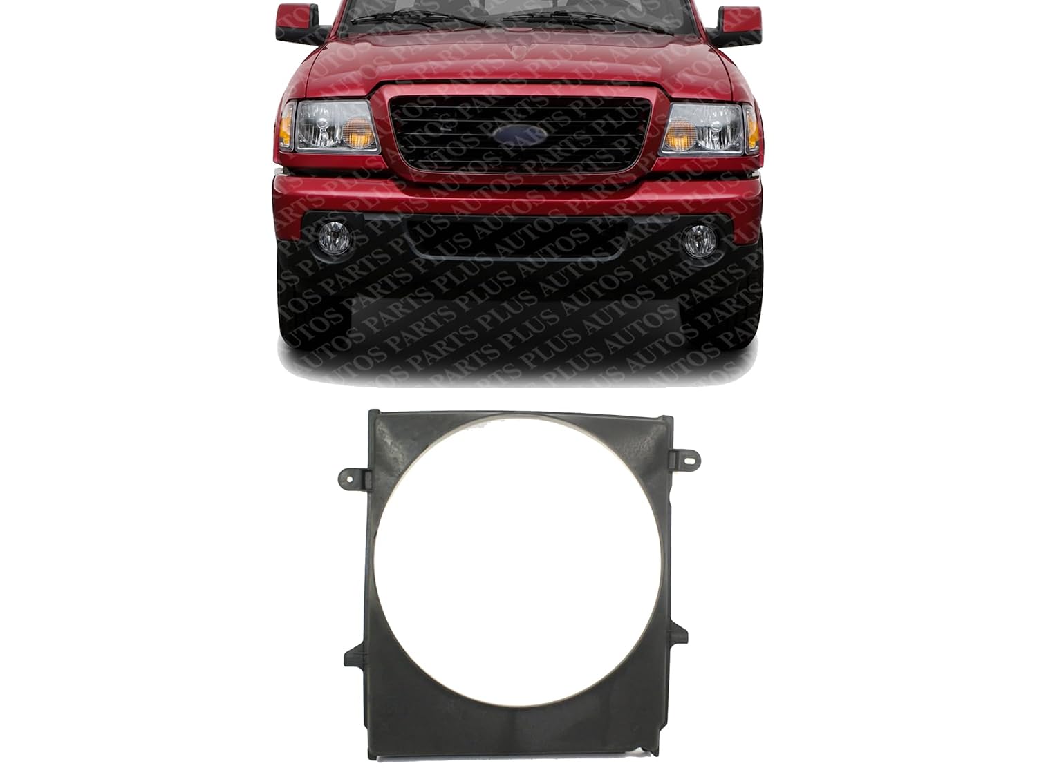 Front Radiator Shroud Fan Plastic Direct Replacement Compatible with 1998-2008 Ford Ranger/Mazda Pickup FO3110119 F87Z8146CA