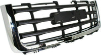 Front Bumper + Grille Chrome Shell With Painted Black Insert + Upper Cover Primed + Bracket + Lower Valance Textured Direct Replacement Compatible With 2007-2013 GMC Sierra 1500