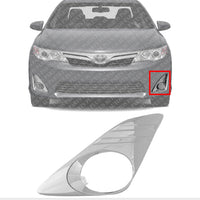 Front Fog Light Trim Molding Chrome Left Driver Side Direct Replacement Compatible With 2012-2014 Toyota Camry TO1038148 5212806310