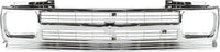 Front Grille Assembly Chrome With Headlight Holes And Emblem Provision Direct Replacement Compatible With 1991-1994 Chevrolet S10 Blazer / 1991-1993 S10-Pickup GM1200491 15675049-PFM