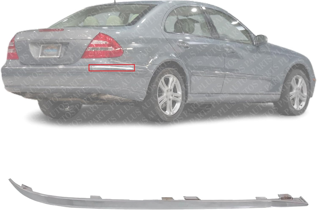Rear Bumper Outer Molding Without Chrome Insert Right Passenger Side Direct Replacement Compatible With 2003-2006 Mercedes Benz E-Class MB1159108 2118800412