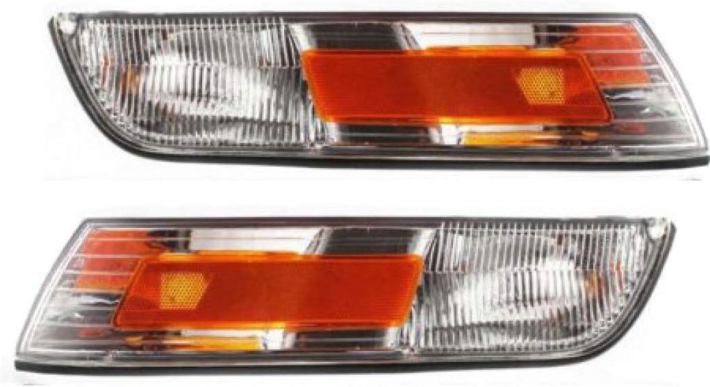 Set Of 2 Front Corner Light With Marker Lamp Lens And Housing Right Passenger & Left Driver Side Direct Replacement Compatible With 1995-1997 Mercury Grand Marquis FO2551122 FO2550122