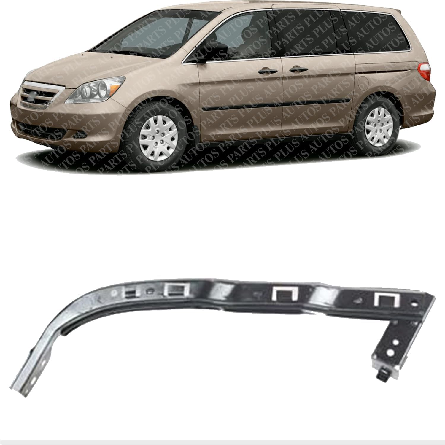 Front Bumper Corner Beam Bracket Steel Left Driver Side Direct Replacement Compatible With 2005-2010 Honda Odyssey HO1066107 71145SHJA00