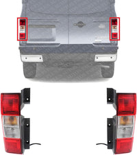 Set Of 2 Tail Light Assembly Plastic Left Driver & Right Passenger Side Direct Replacement Compatible With 2012-2021 Nissan NV1500 / NV2500 / NV3500 NI2801198 NI2800198