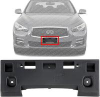 Front License Plate Bracket Textured Black Direct Replacement Compatible with 2014-2017 Infiniti Q50 IN1068102 962104HB0A
