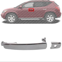 Front Exterior Door Handle Chrome Left Driver Side Direct Replacement Compatible with 2003-2008 Infiniti FX35 / FX45 / 2008-2013 Nissan Rogue NI1310126 80640CA012-PFM