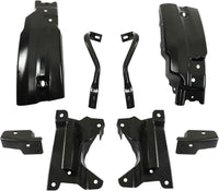 Front Bumper Chrome Steel + Lower Valance + Extension + Fog Light + Set of 8 Brackets Left & Right Side Direct Replacement Compatible With 2007-2013 Chevrolet Silverado 1500