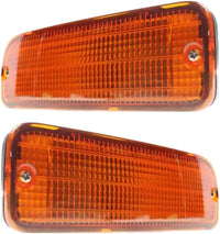 Front Bumper Primed Steel + Lower Valance Panel Textured + Signal Lights Left Driver & Right Passenger Side Direct Replacement Compatible With 1995-1997 Toyota Tacoma TO1002153
