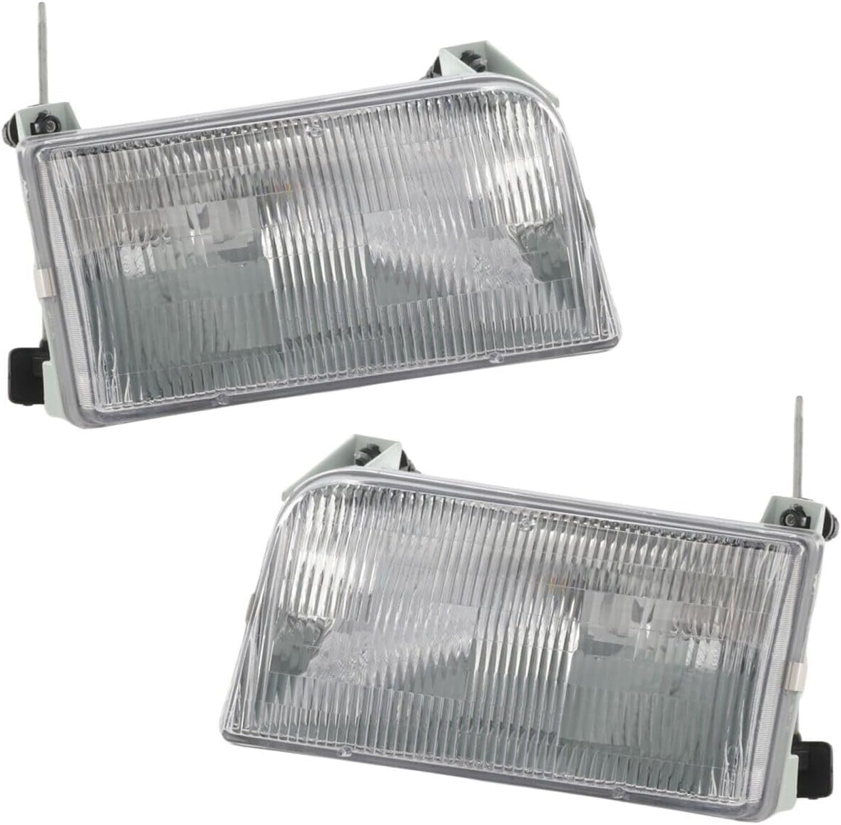 Set Of 2 Front Headlights Assembly Right Passenger & Left Driver Side Direct Replacement Compatible With 1992-1997 Ford F-Series FO2503114 FO2502118 F2TZ13008A F2TZ13008B