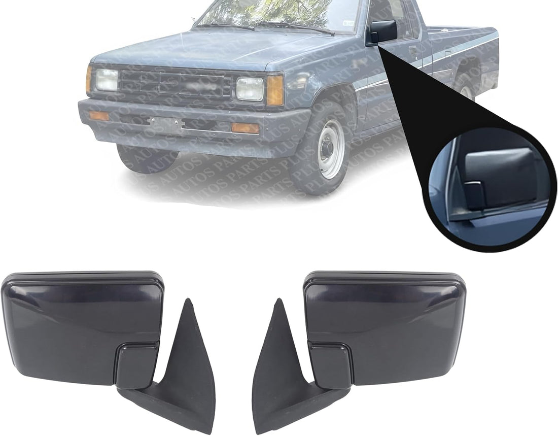 Set Of 2 Front Mirrors Manual Folding Non-Heated Paintable Plastic Right Passenger & Left Driver Side Direct Replacement Compatible With 1987-1993 Ram 50 Pickup CH1321140 CH1320140