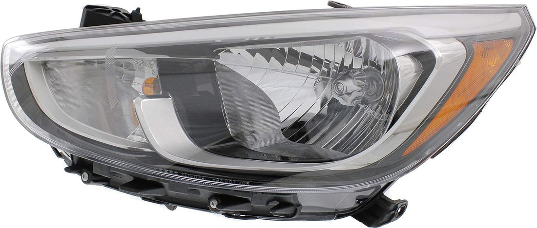 Front Head light Assembly Left Driver Side Direct Replacement Compatible With 2015-2017 Hyundai Accent HY2502192 921011R710