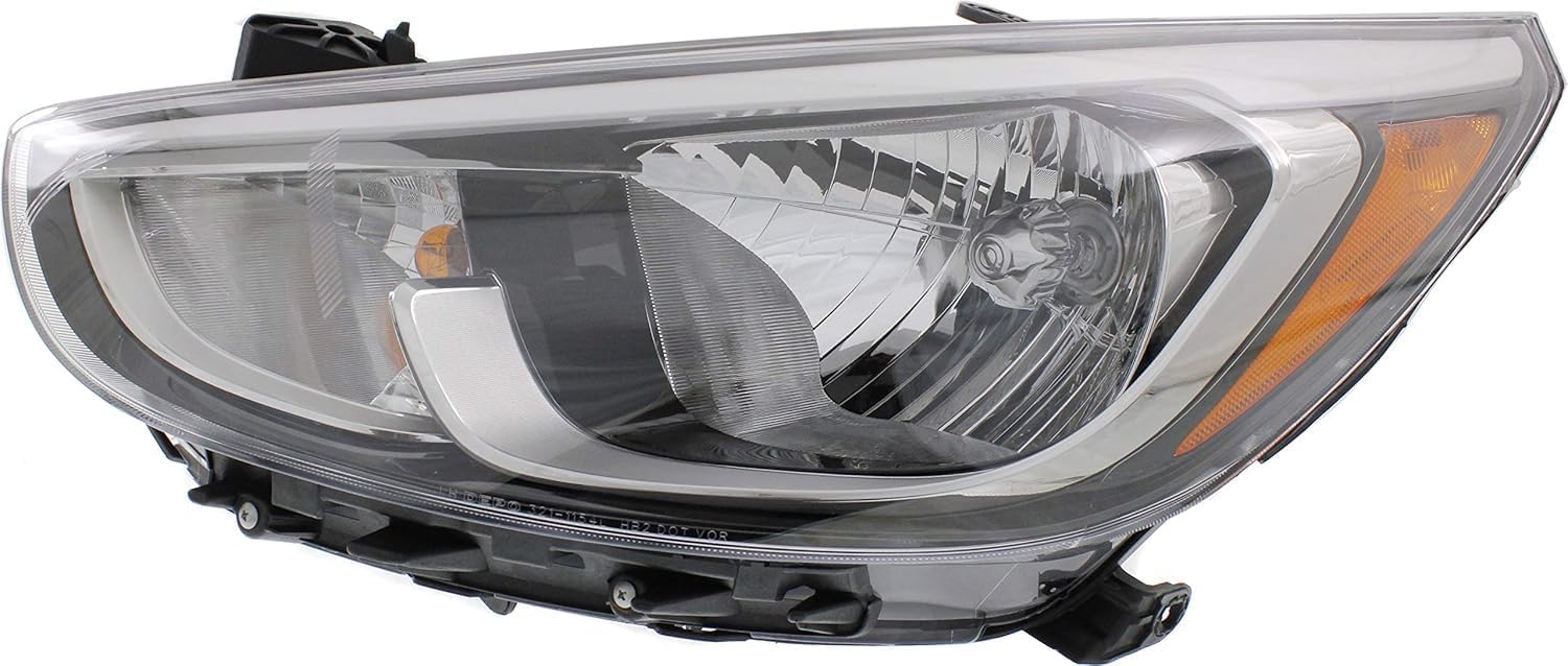 Front Head light Assembly Left Driver Side Direct Replacement Compatible With 2015-2017 Hyundai Accent HY2502192 921011R710