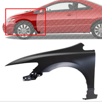Front Fender Primed Steel Left Driver Side Direct Replacement Compatible With 2006-2011 Honda Civic HO1240168 60261SNAA90ZZ