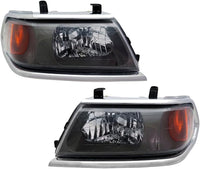 Set Of 2 Front Head Light Assembly Left Driver & Right Passenger Side Direct Replacement Compatible With 2000-2004 Mitsubishi Montero Sport MI2502121 MI2503121 MR566767 MR566768
