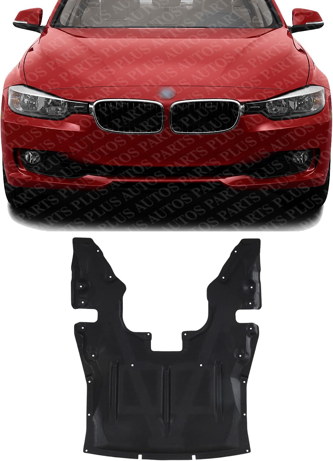 Front Engine Splash Shield Under Cover Plastic Direct Replacement Compatible with 2013-2019 BMW 3-Series / 2014-2020 4-Series BM1228173 51757241818