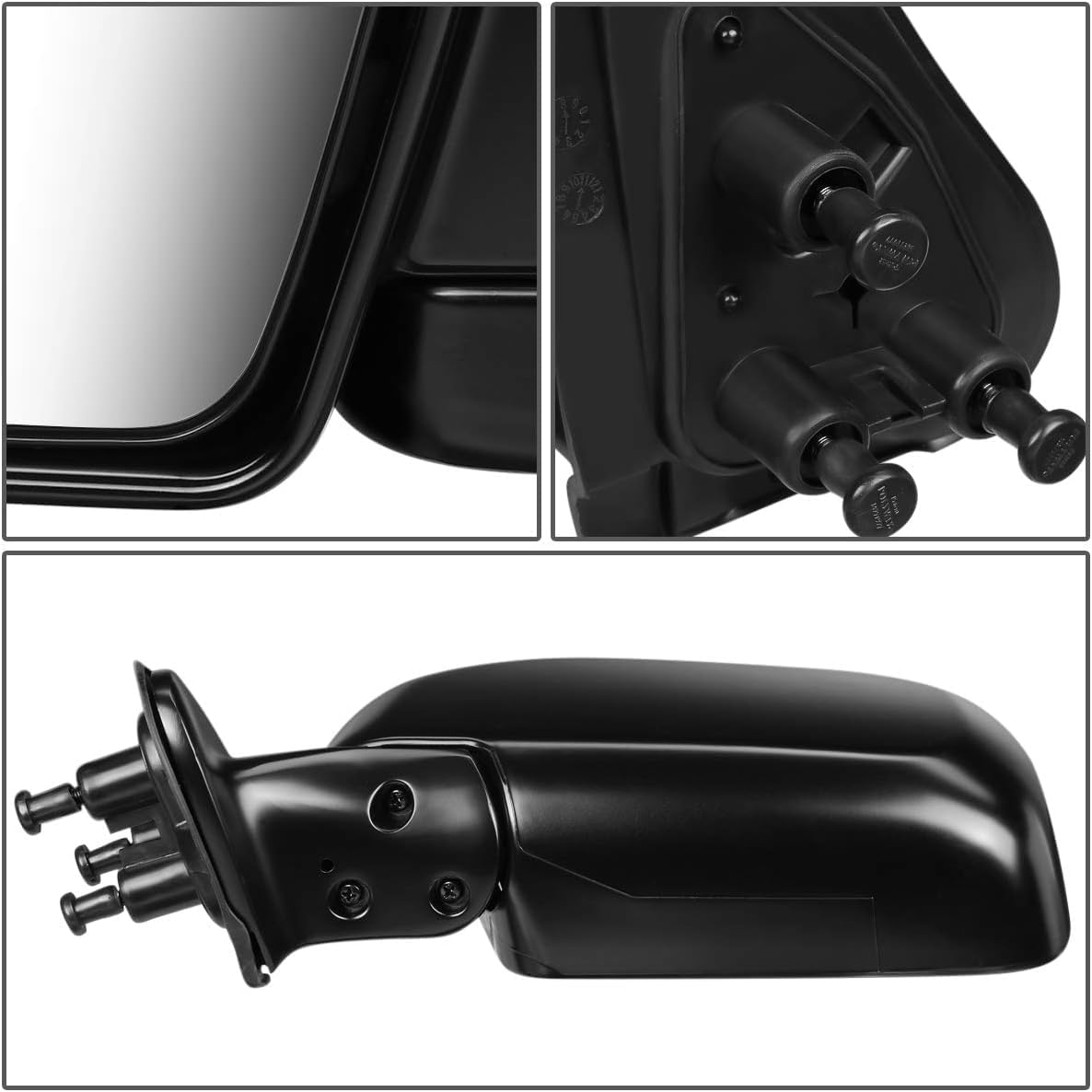 Front Mirror Manual Adjust Non-Heated Primed Right passenger Side Direct Replacement Compatible With 2000 Toyota Tacoma TO1321161 8791035560