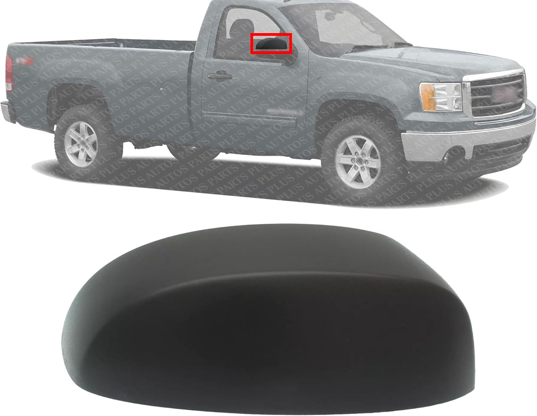 Front Mirror Cover Textured Right Passenger Side Direct Replacement Compatible With 2007-2013 Chevrolet Silverado & GMC Sierra 1500/2007-2014 2500HD 3500HD GM1327100 25788155