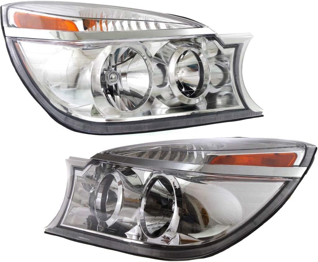 Set Of 2 Front Head Light Assembly Plastic Left Driver & Right Passenger Side Direct Replacement Compatible With 2004-2007 Buick Rendezvous GM2502245 GM2503245 10342801 10342802