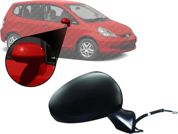 Front Power Mirror Manual Folding Non-Heated Primed Right Passenger Side Direct Replacement Compatible With 2007-2008 Honda Fit HO1321235 76200SLNA01ZC