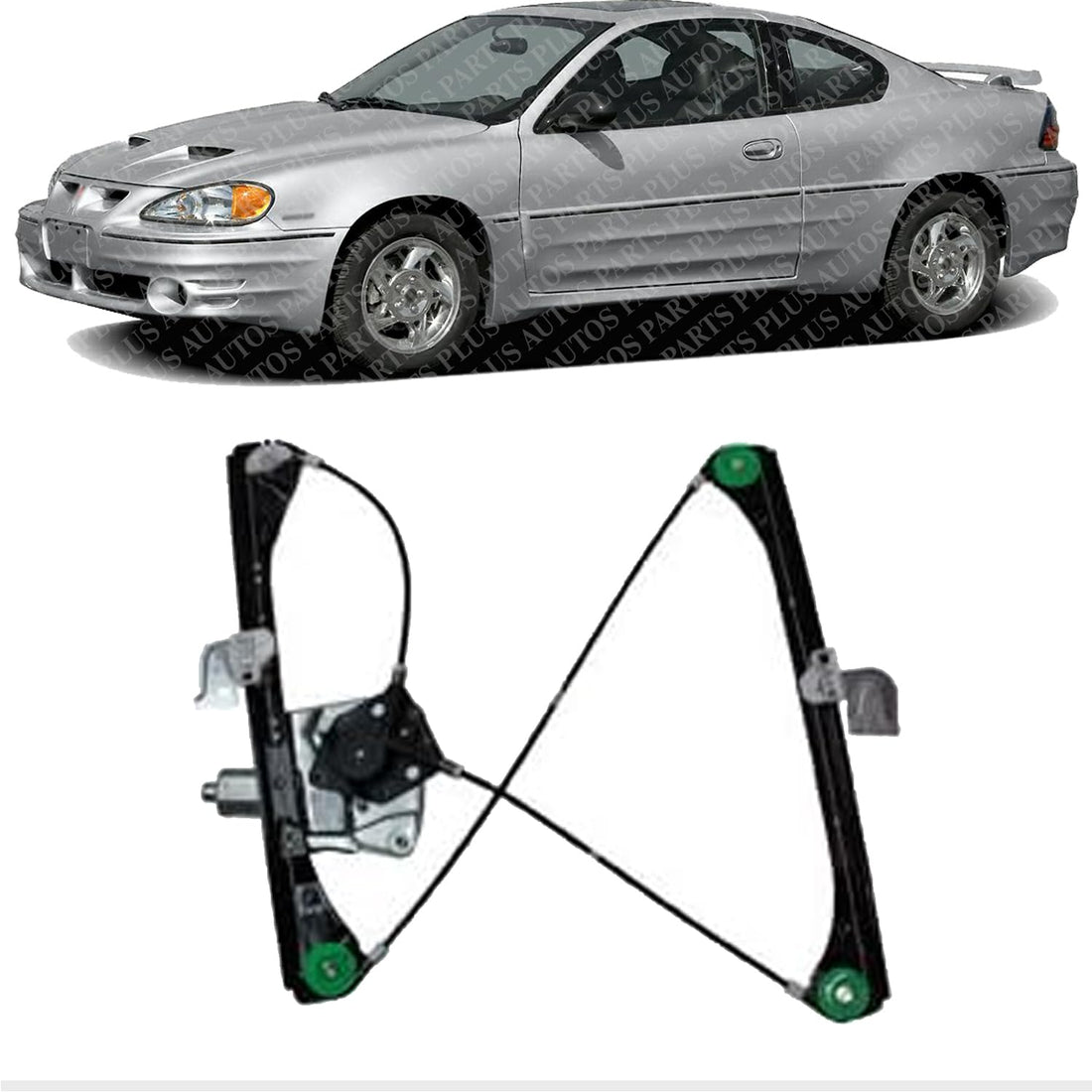 Front Power Window Regulator with Motor Direct Replacement Compatible with 1999-2005 Pontiac Grand Am GM1351122 22702138