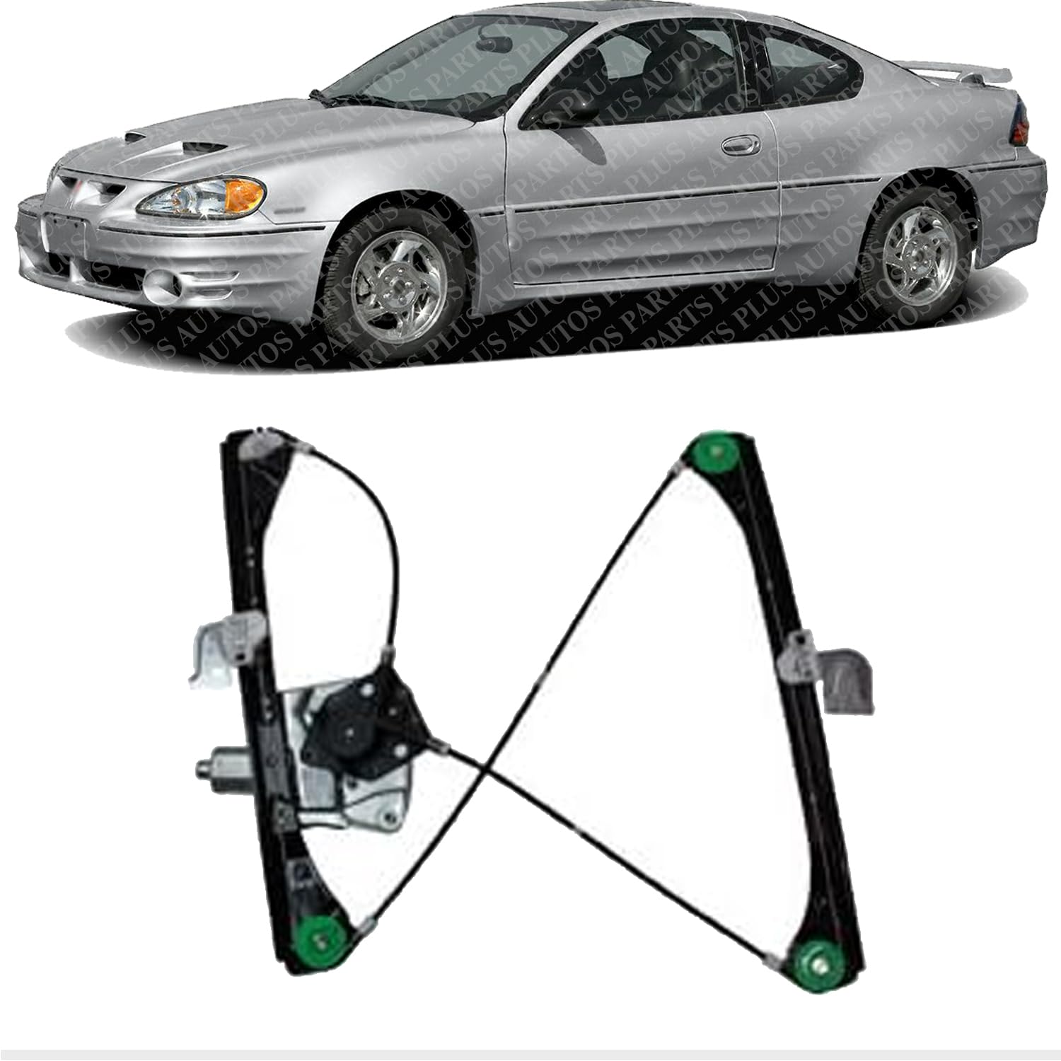 Front Power Window Regulator with Motor Direct Replacement Compatible with 1999-2005 Pontiac Grand Am GM1351122 22702138